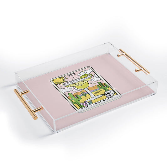 Sagepizza Margarita Reading Acrylic Tray Gold Handle