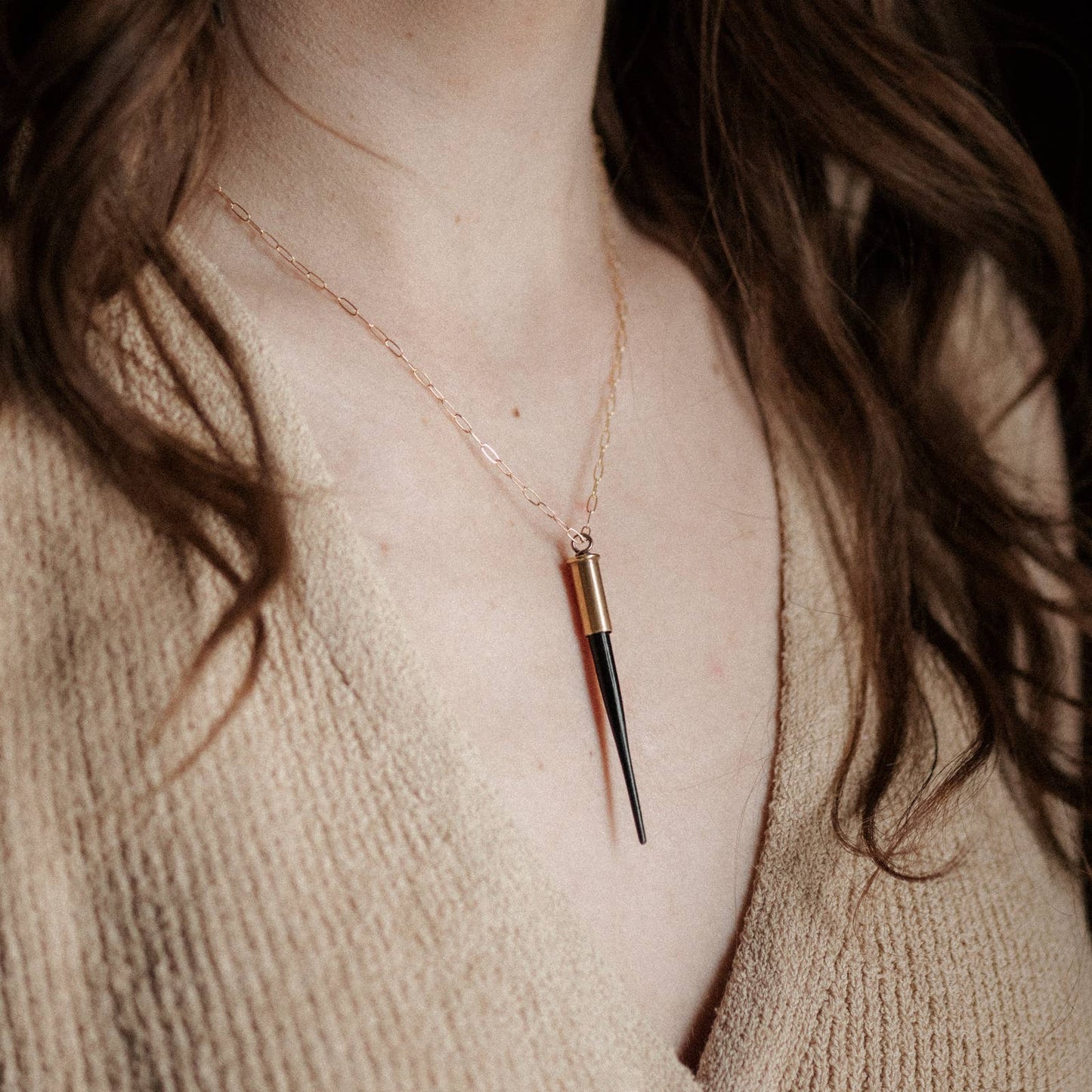 Quill Necklace // 18" // Demi-Fine Gold