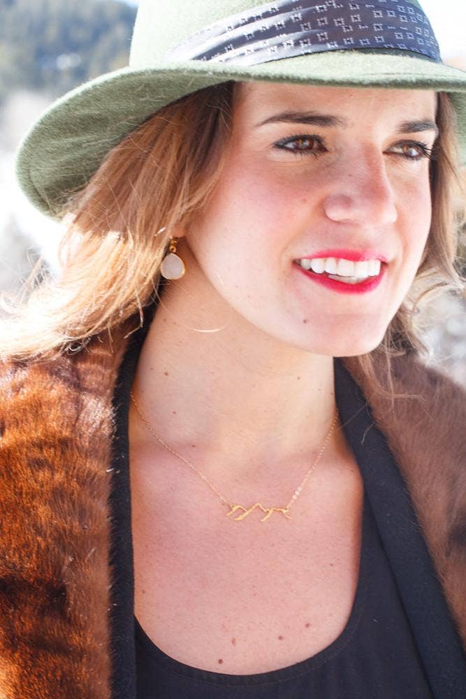 Gold Plate Mountain Necklace