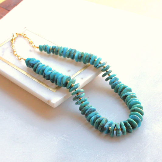 Canyon Water Turquoise Necklace, Handmade, Women-owned