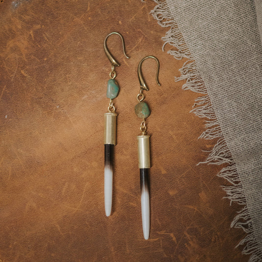 Yellowstone Beth Dutton Quill Earrings // Turquoise Hook