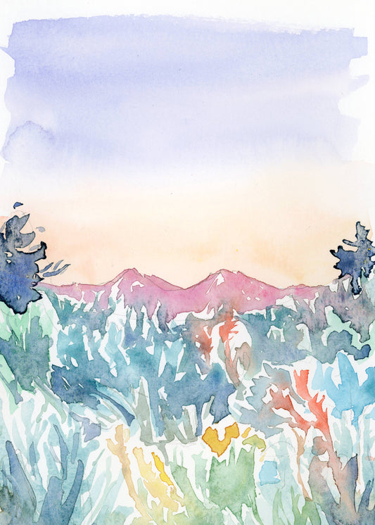 Southwest Colorado Landscape Art Print with Wildflowers and Sagebrush