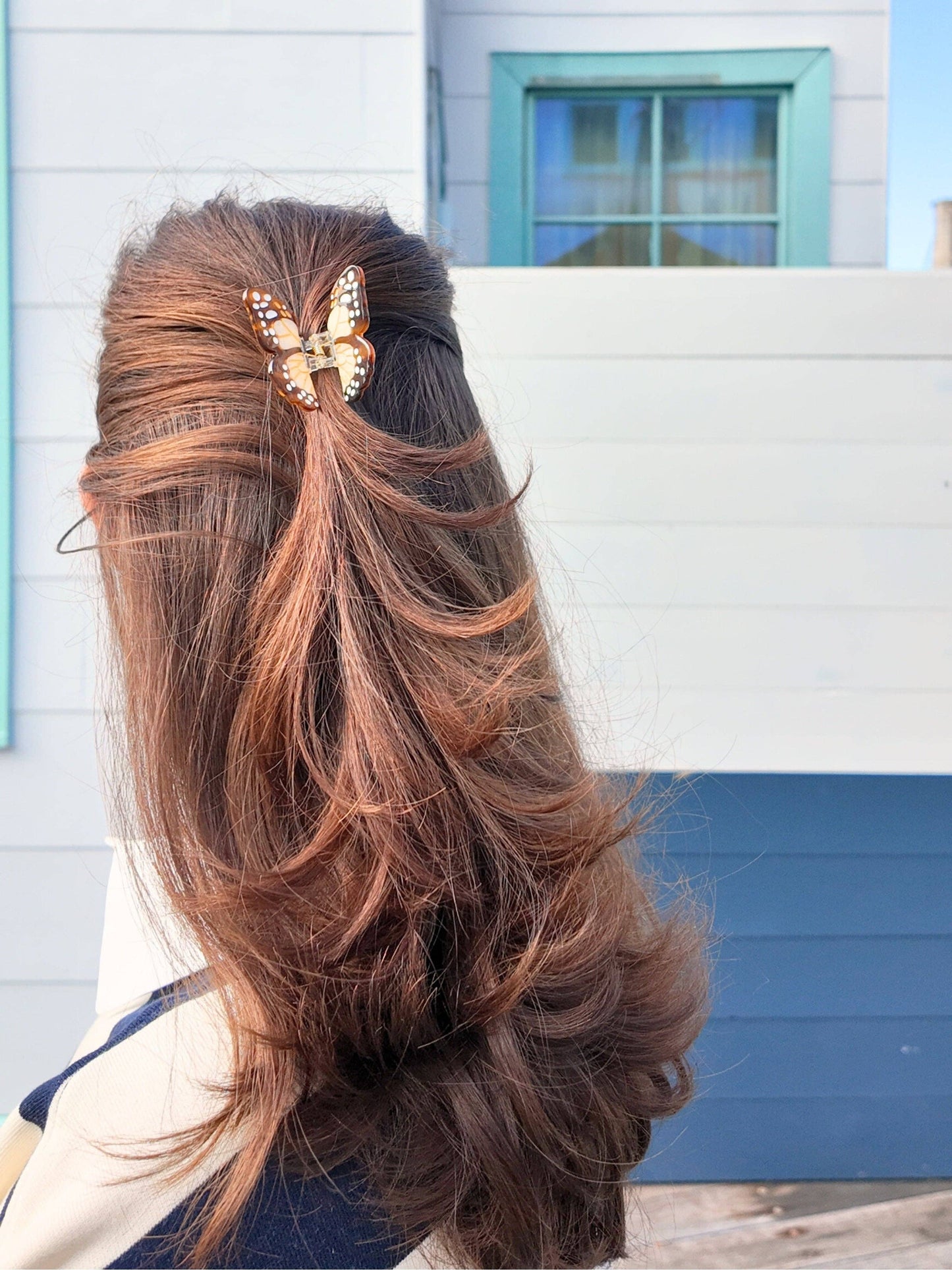 Hand-painted Mini Boho Monarch Claw Hair Clip | Eco-Friendly