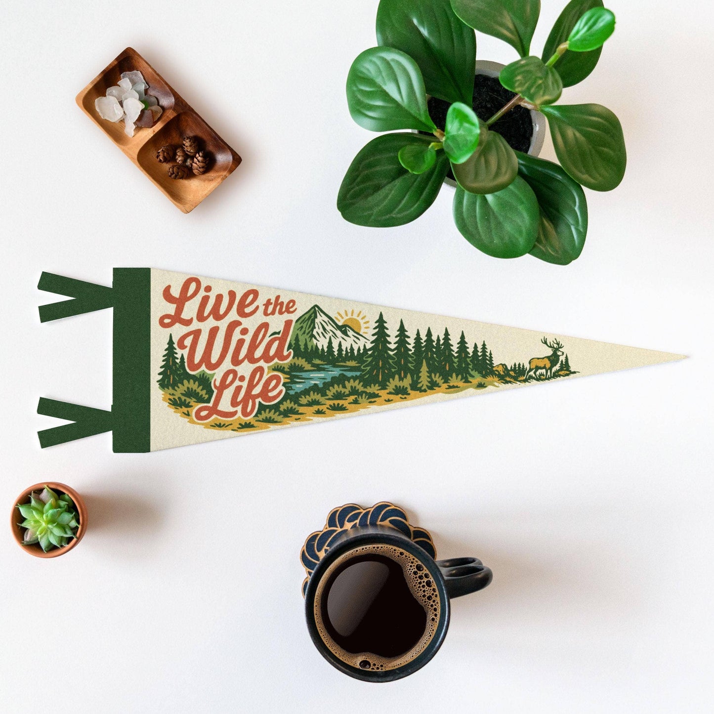 Live the Wild Life Felt Pennant