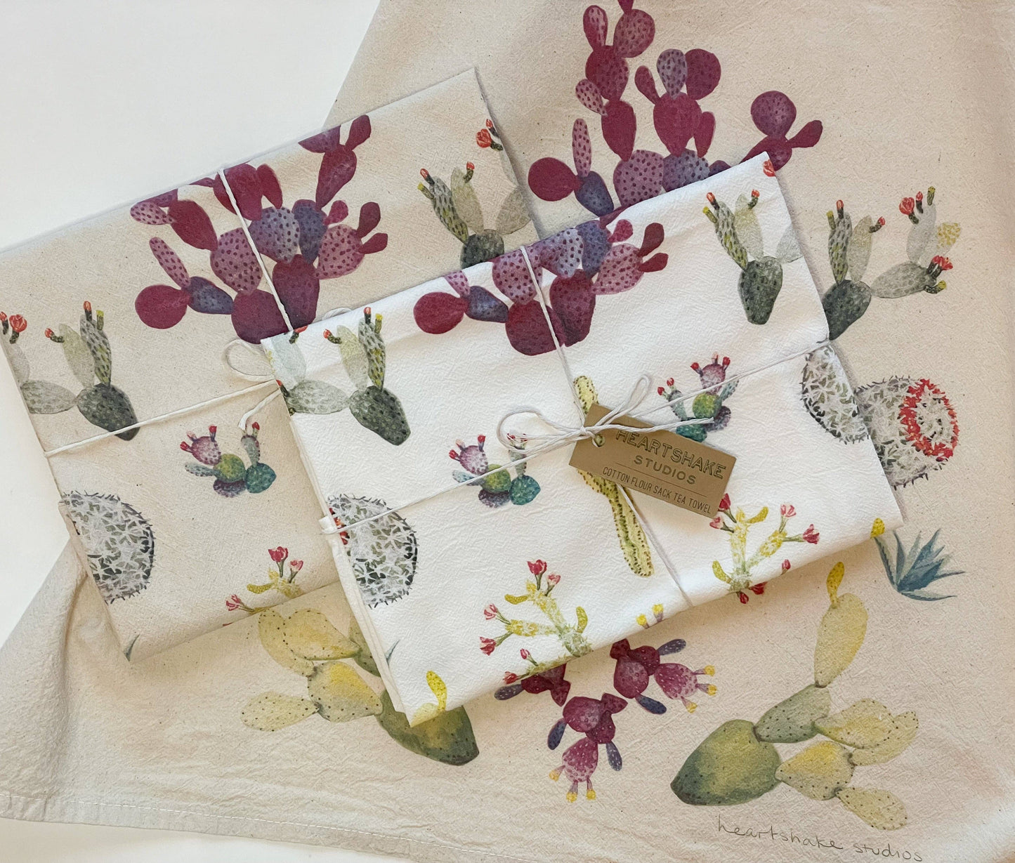 Purple Cactus Tea Towel