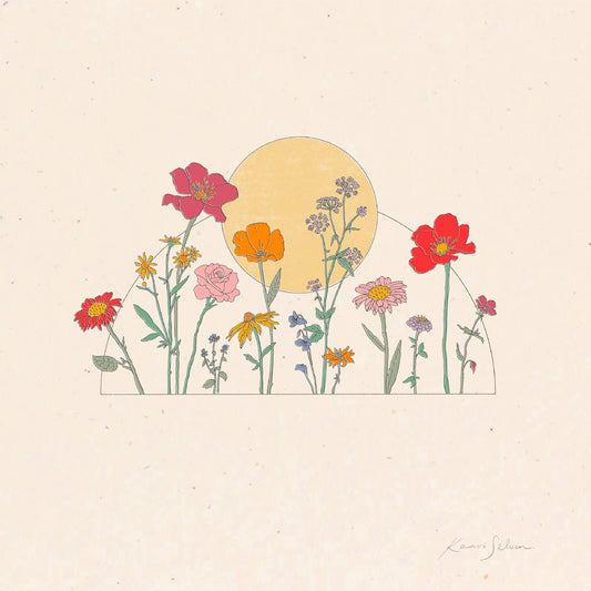 Wildflower Sun Art Print - Hush Poppy Collection