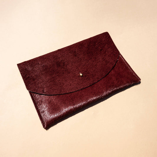 Envelope Pouch - Plum Cowhide