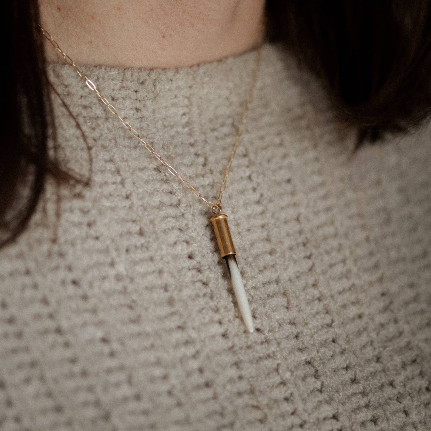 Quill Necklace // 18" // Demi-Fine Gold