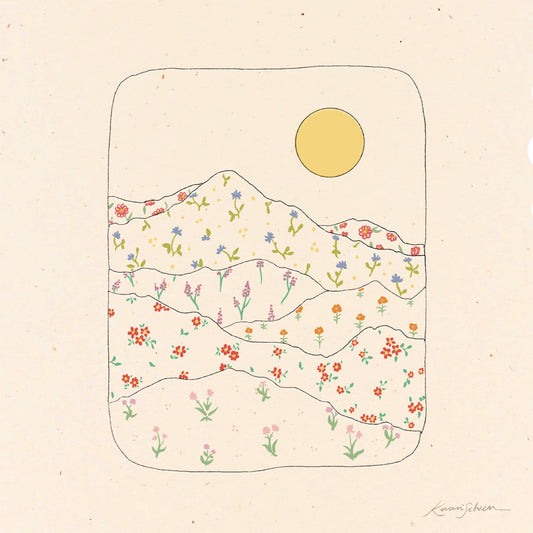 Mountain Floral Art Print - Hush Poppy Collection