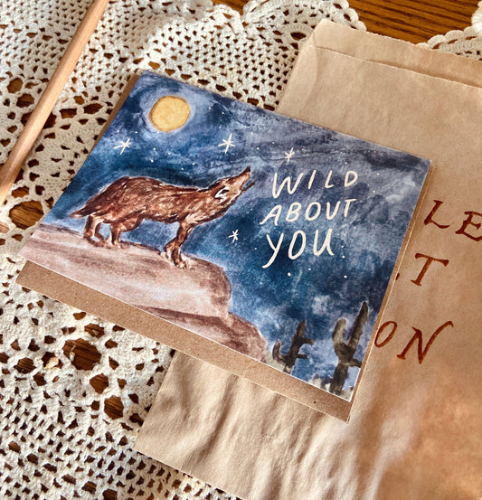 Wild About You Coyote Greeting Card