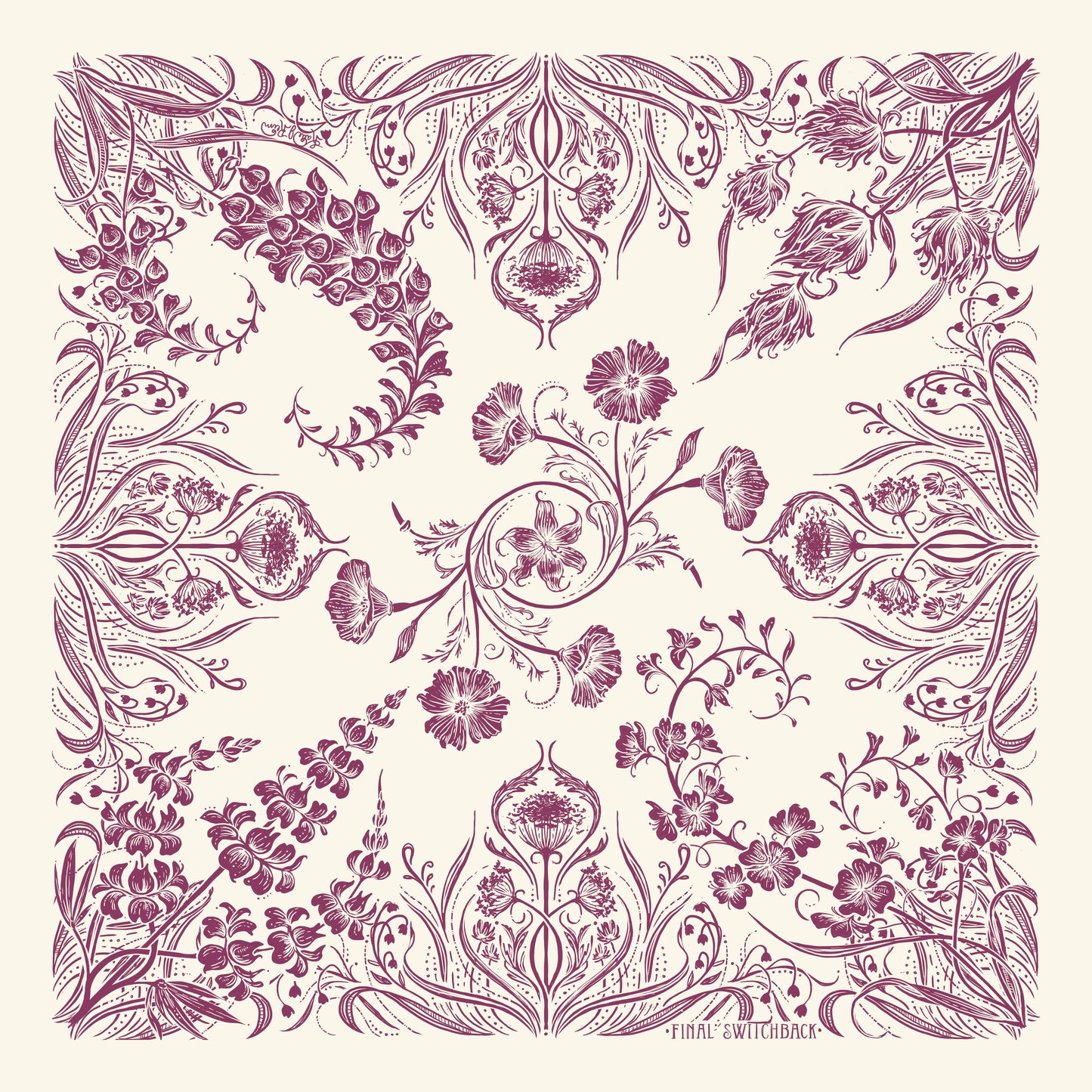 Alpine Wildflowers Premium Cotton Bandana