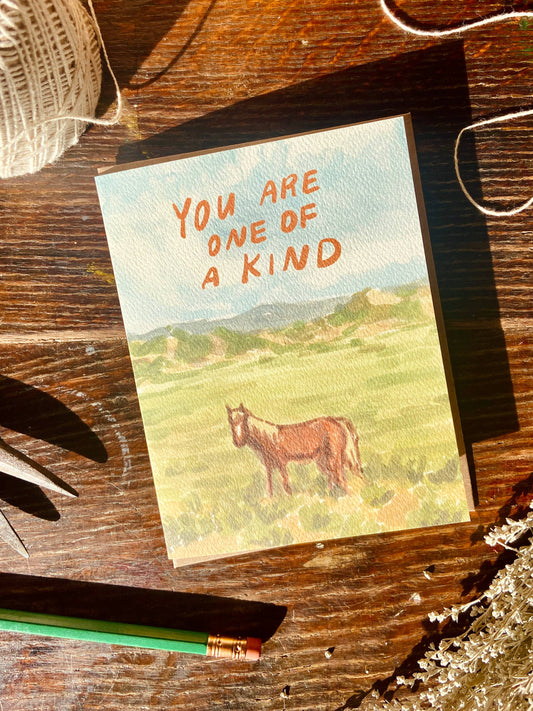 You're One of a Kind Horse Western Cowgirl Greeting Card