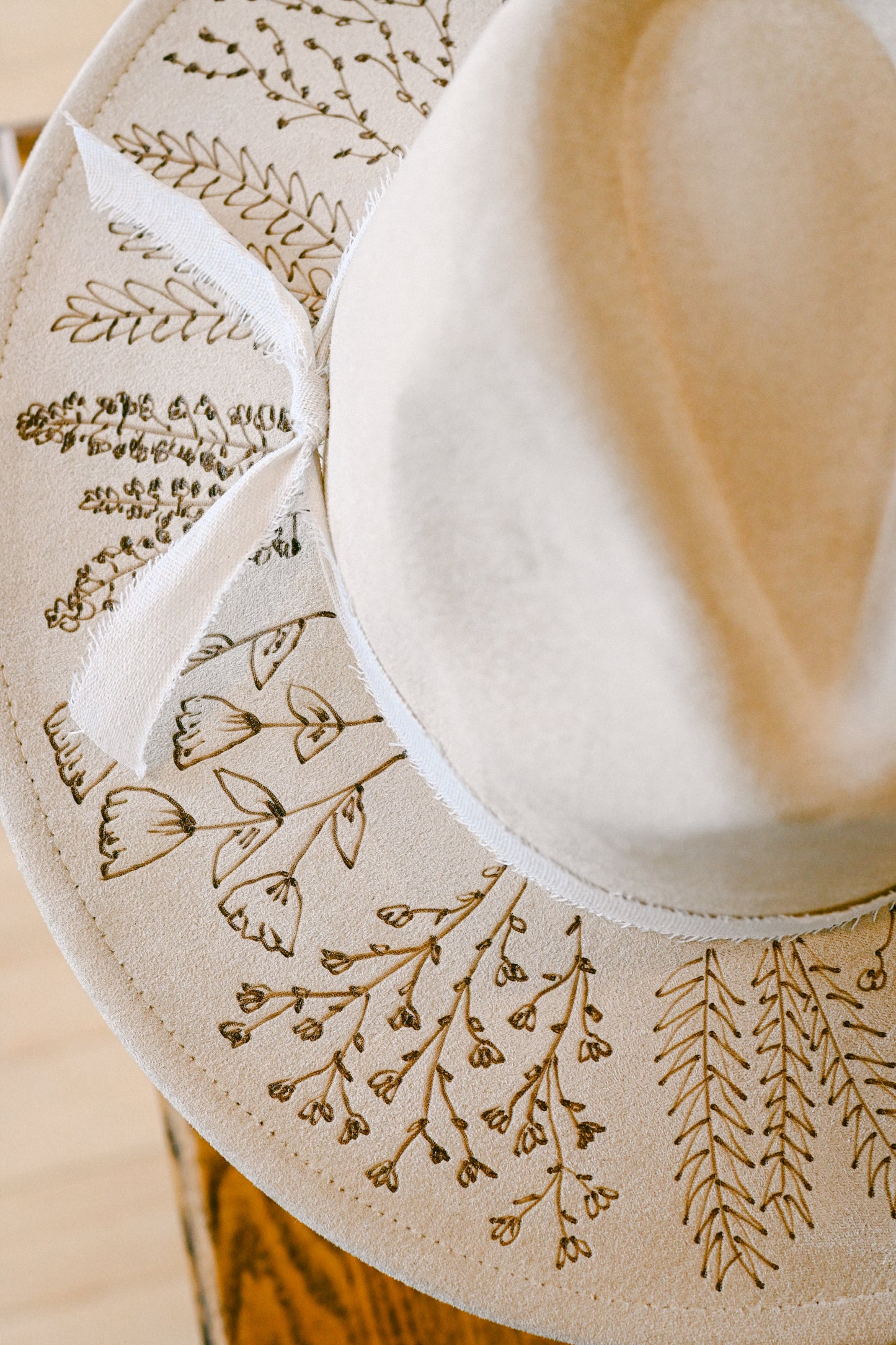 The Harper - Hand-Burned Wildflower Hat