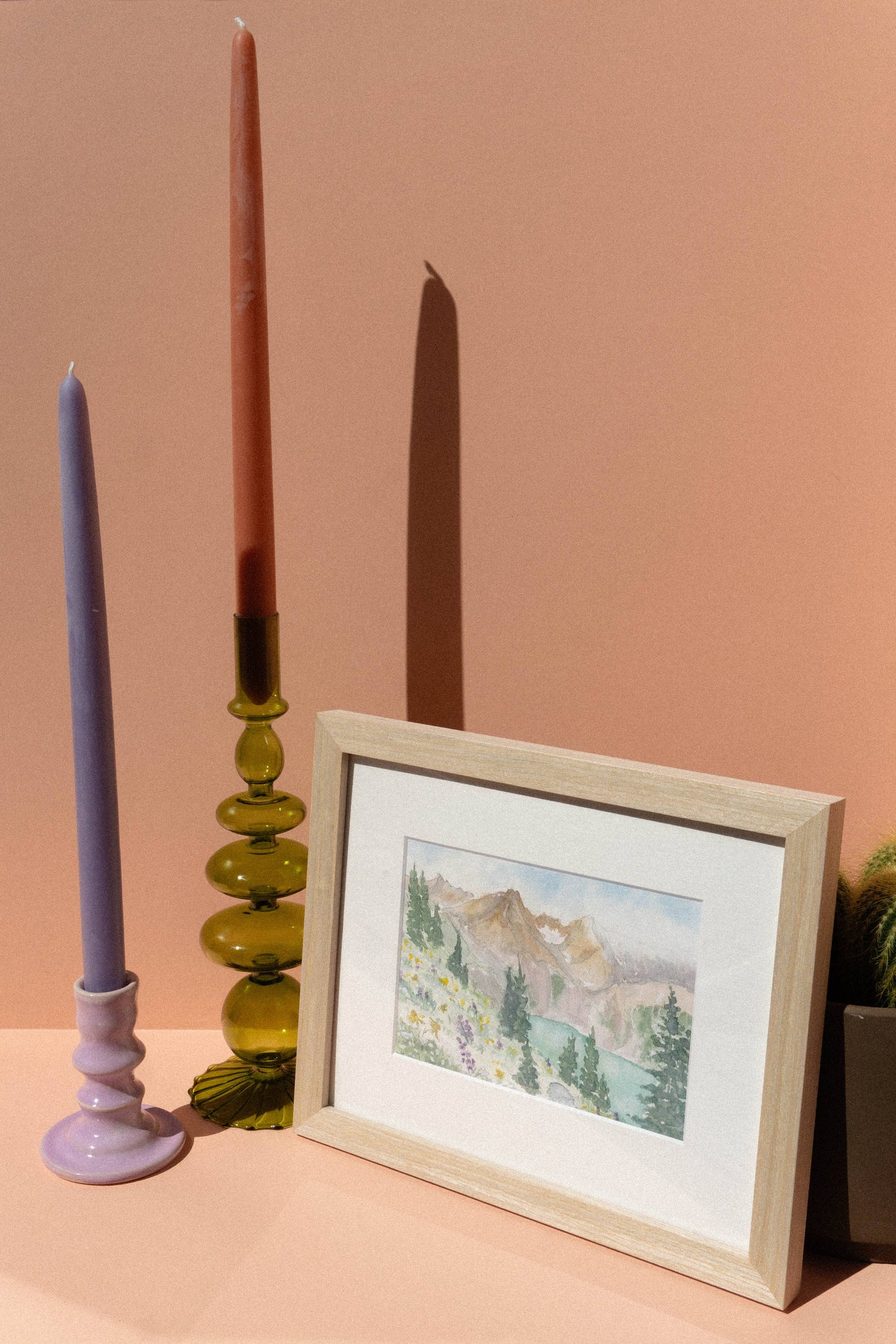 Blue Lakes Art Print with Wildflowers