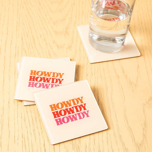 Socoart Howdy I Acrylic Coaster Set