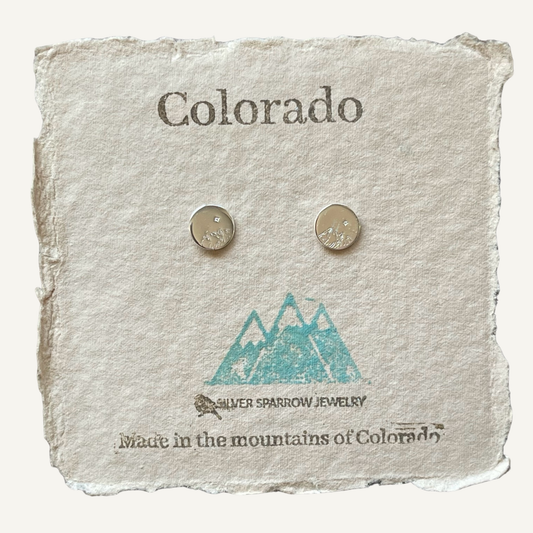 Sterling Silver Mountain Stud Earrings
