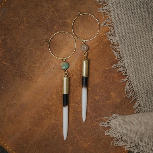 Yellowstone Beth Dutton Quill Earrings // Turquoise Hoop