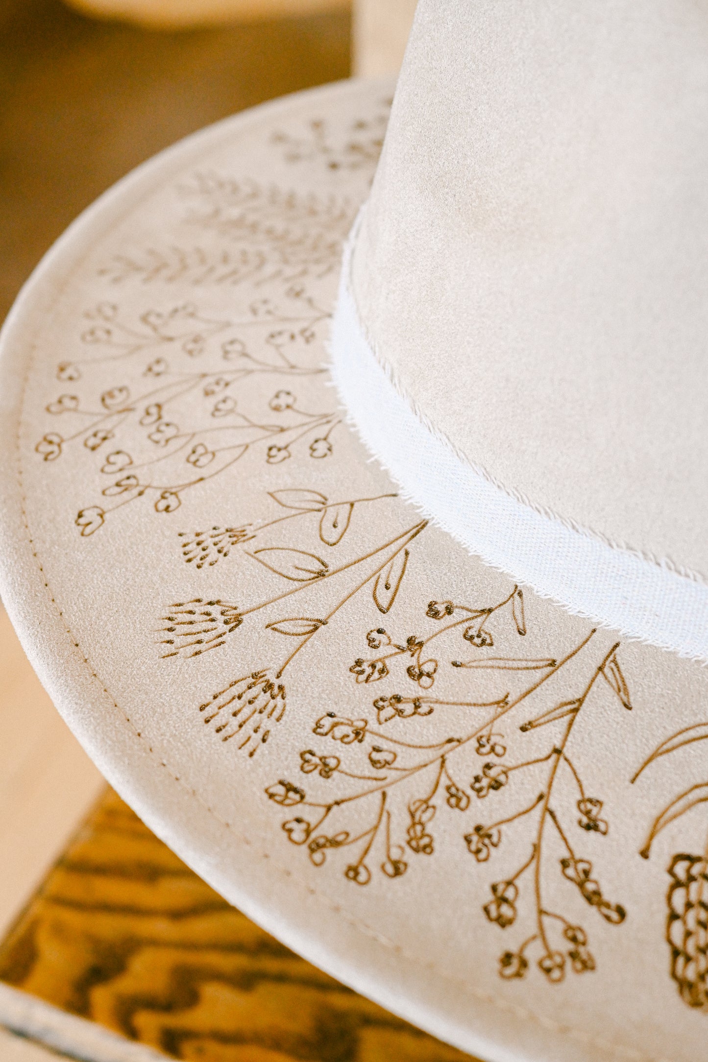The Harper - Hand-Burned Wildflower Hat