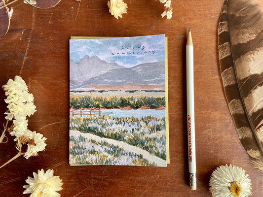 Happy Anniversary Western Landscape Handmade Card