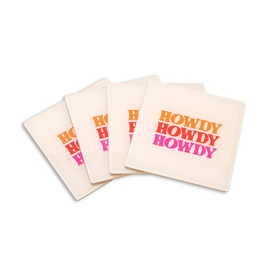 Socoart Howdy I Acrylic Coaster Set