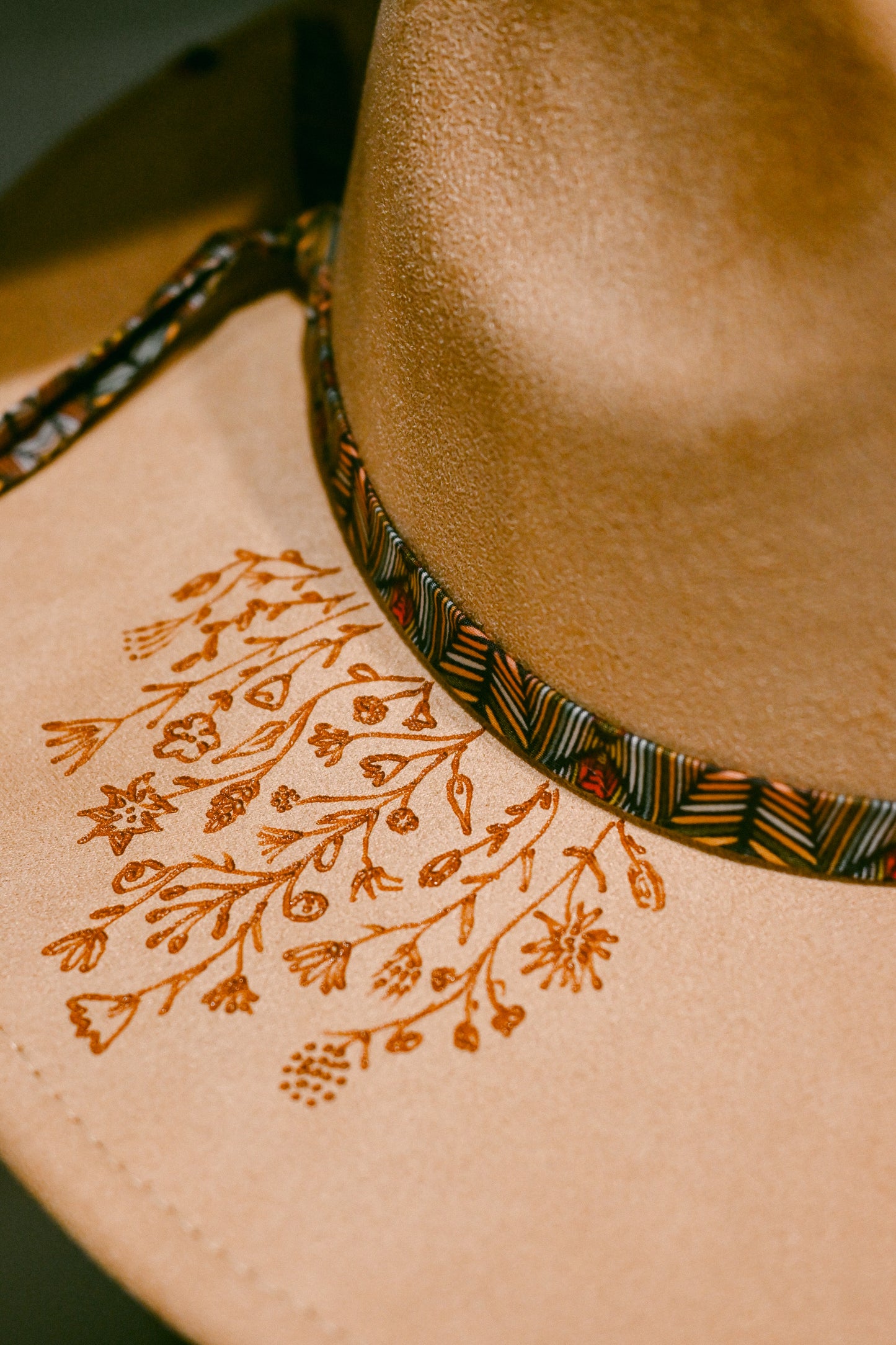 The Erin - Hand-Burned and Hand-Embroidered Hat