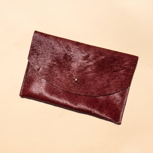 Envelope Pouch - Plum Cowhide
