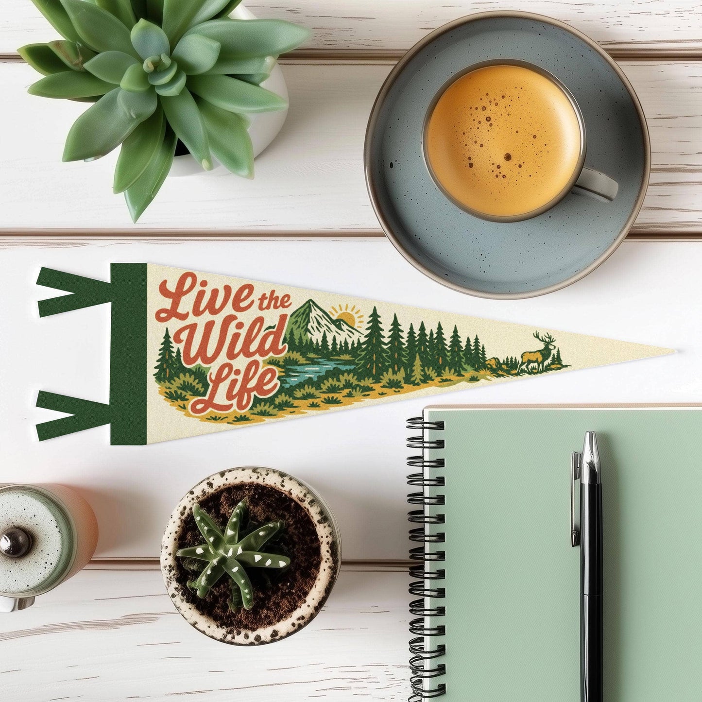 Live the Wild Life Felt Pennant