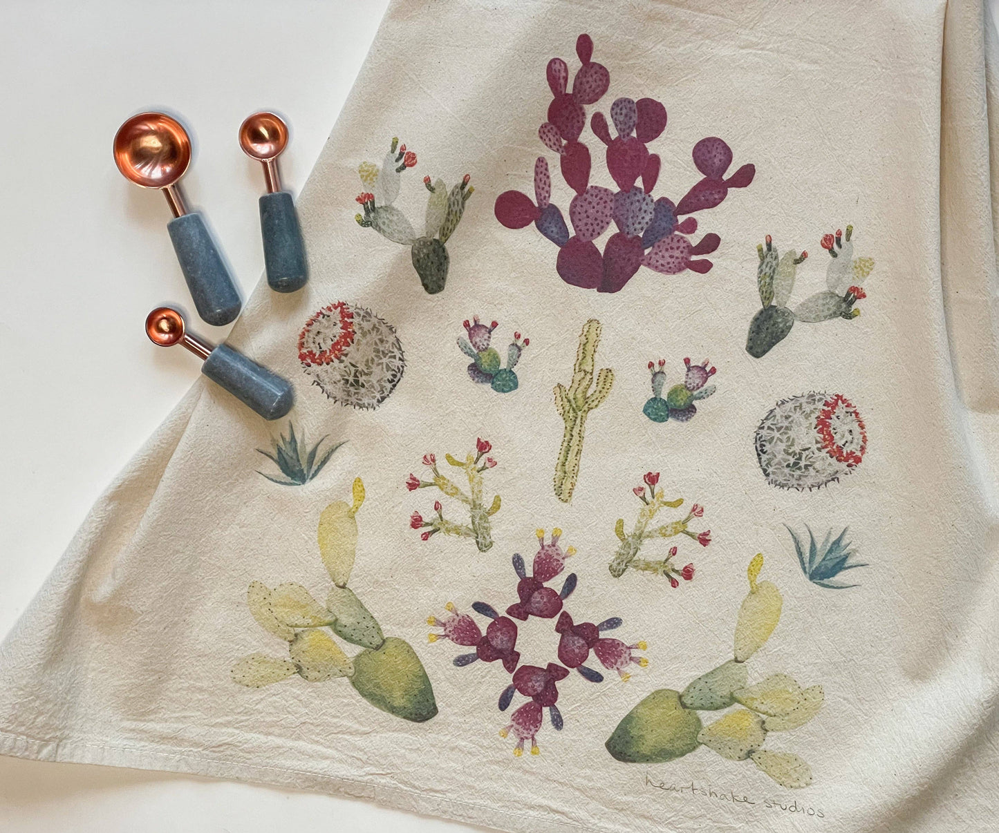 Purple Cactus Tea Towel