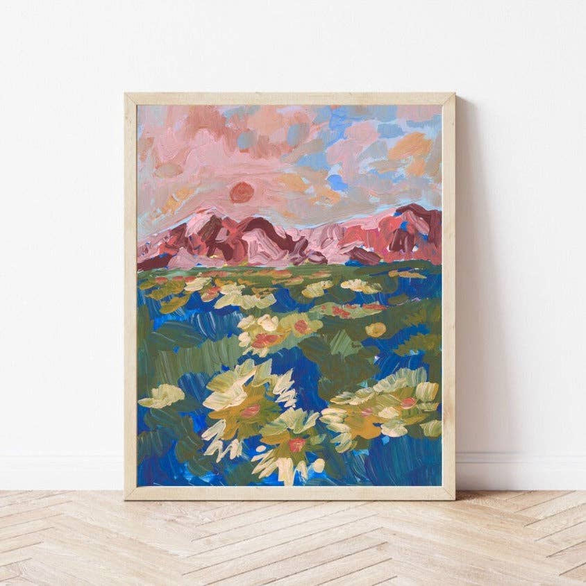 Wildflower Mountain Landscape Print