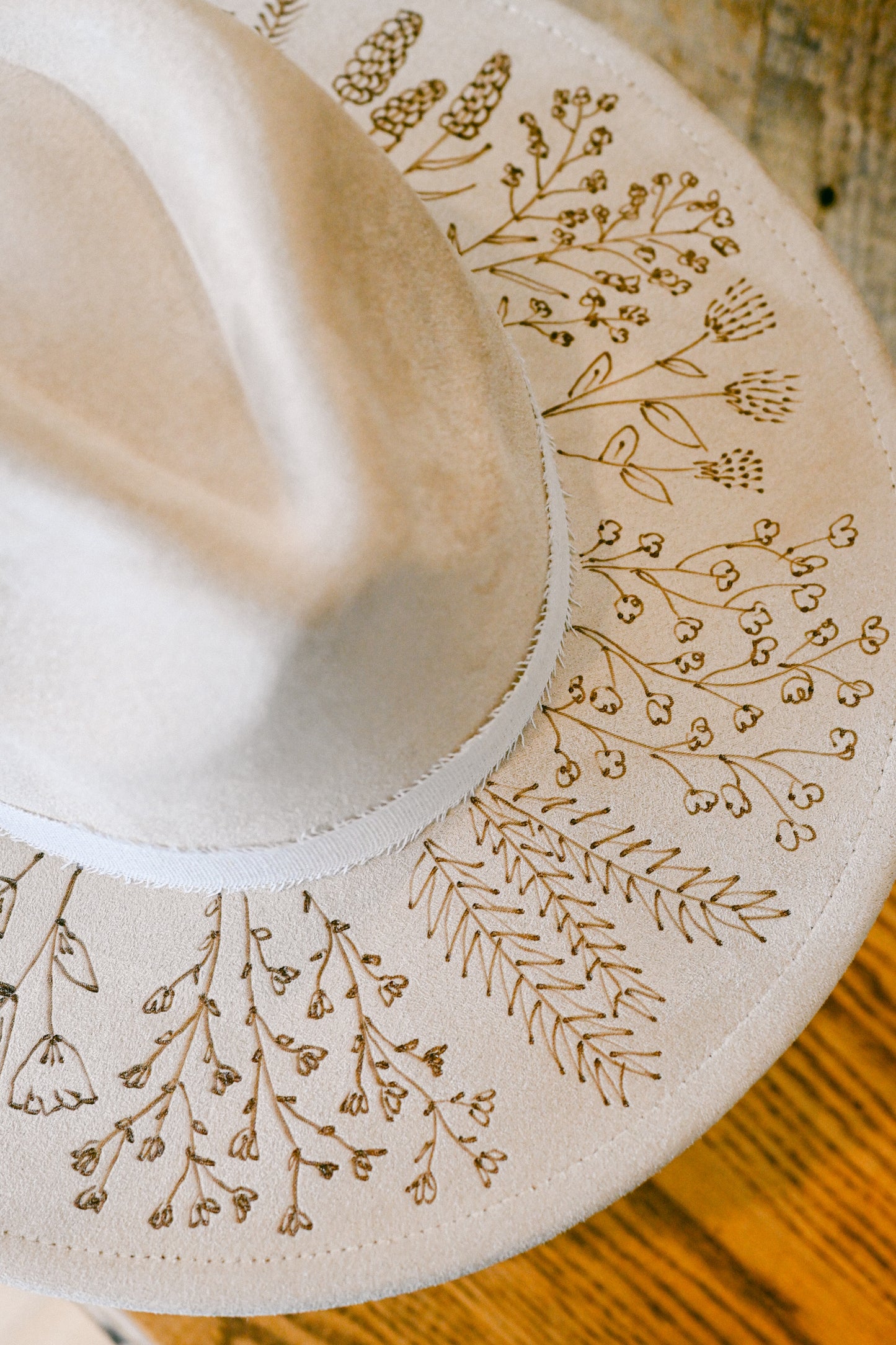 The Harper - Hand-Burned Wildflower Hat