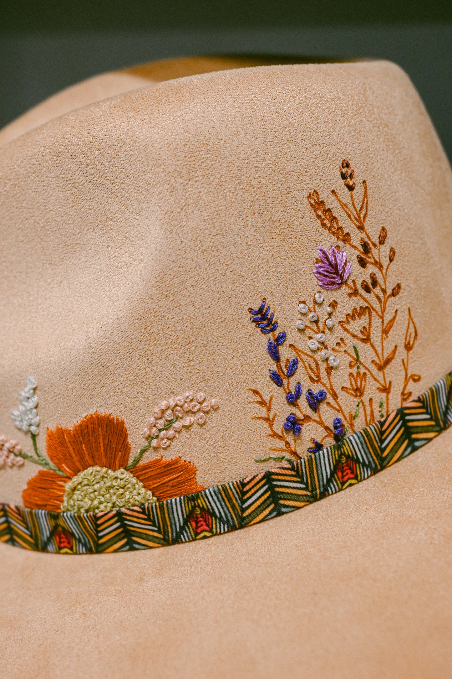 The Erin - Hand-Burned and Hand-Embroidered Hat