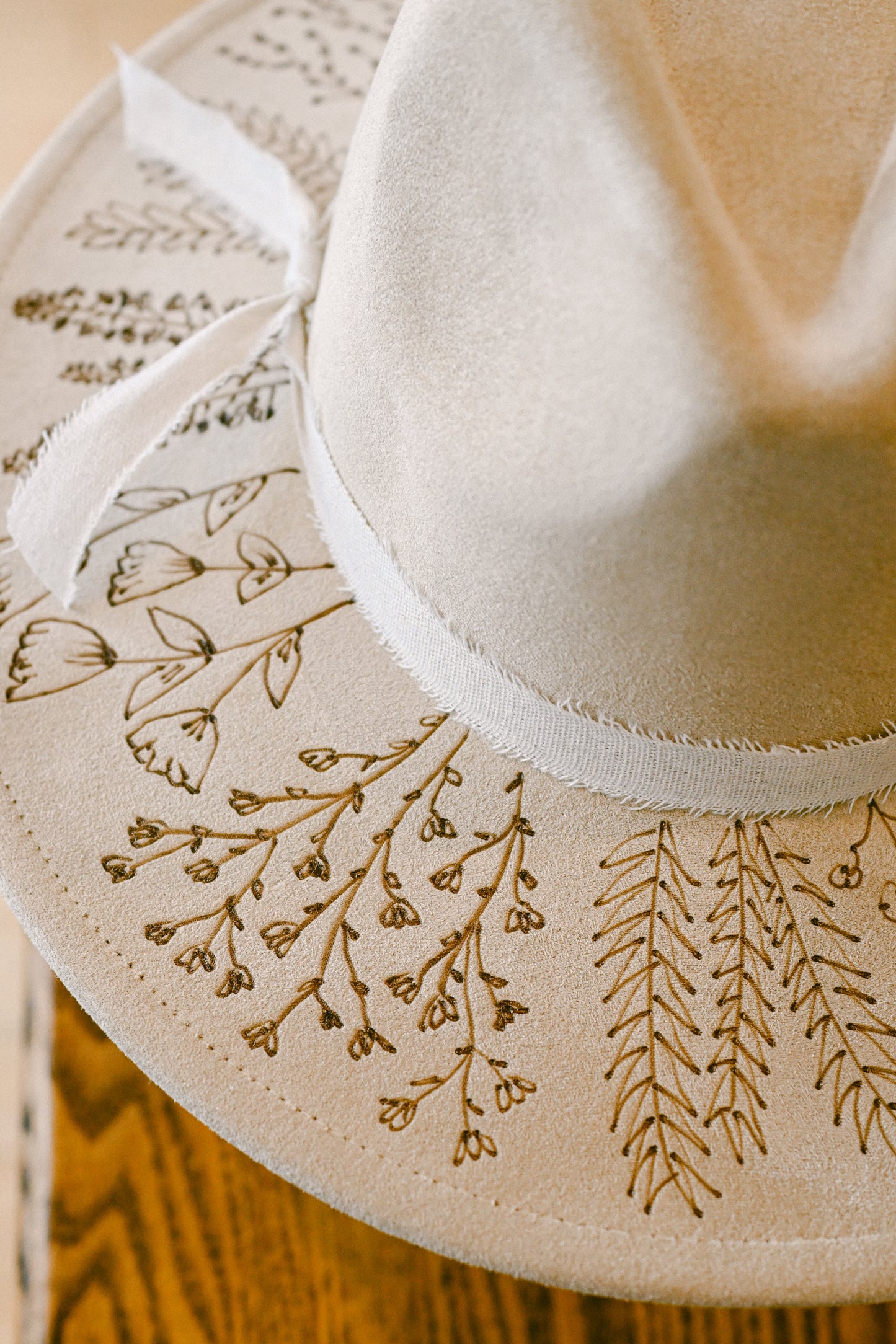 The Harper - Hand-Burned Wildflower Hat