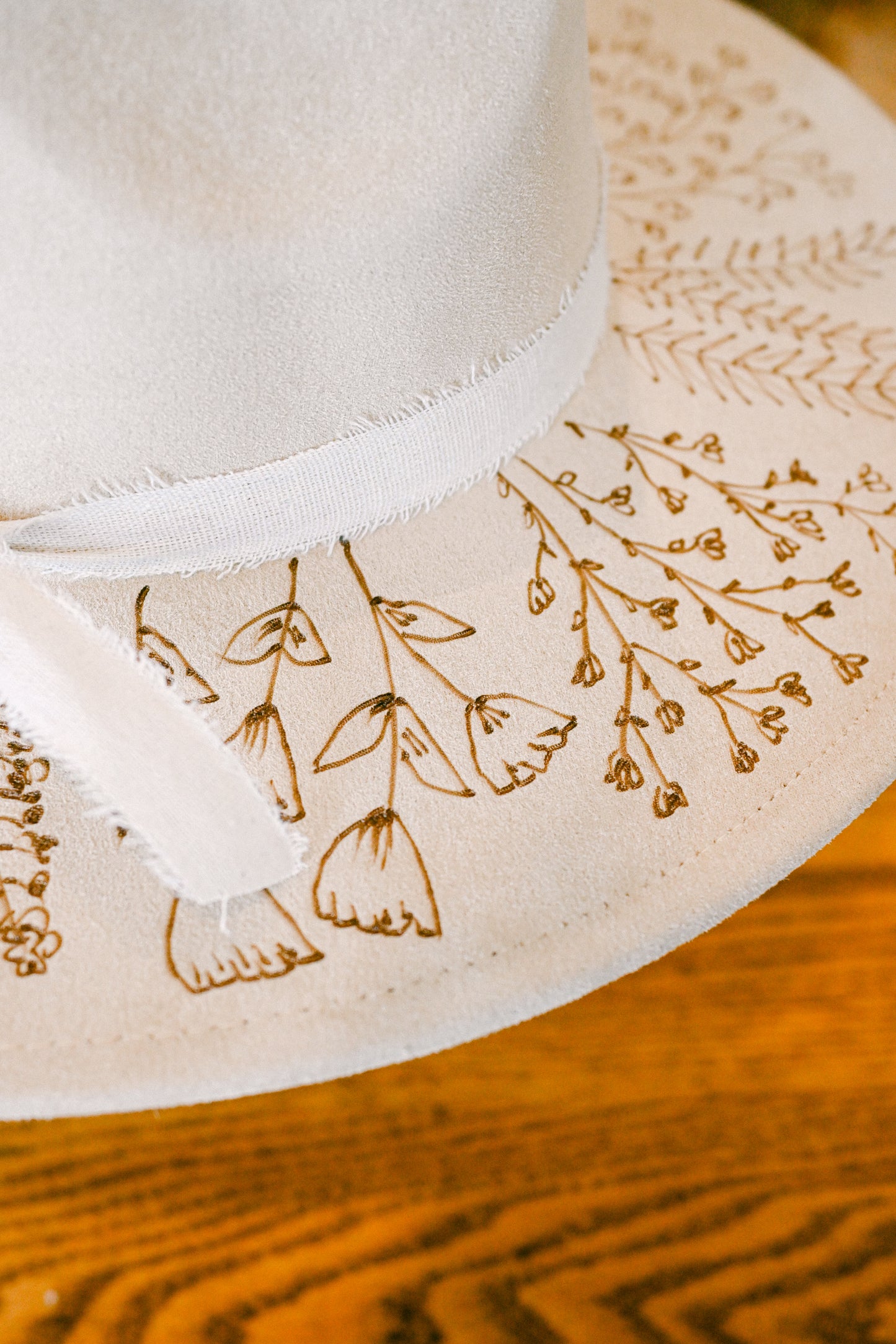 The Harper - Hand-Burned Wildflower Hat
