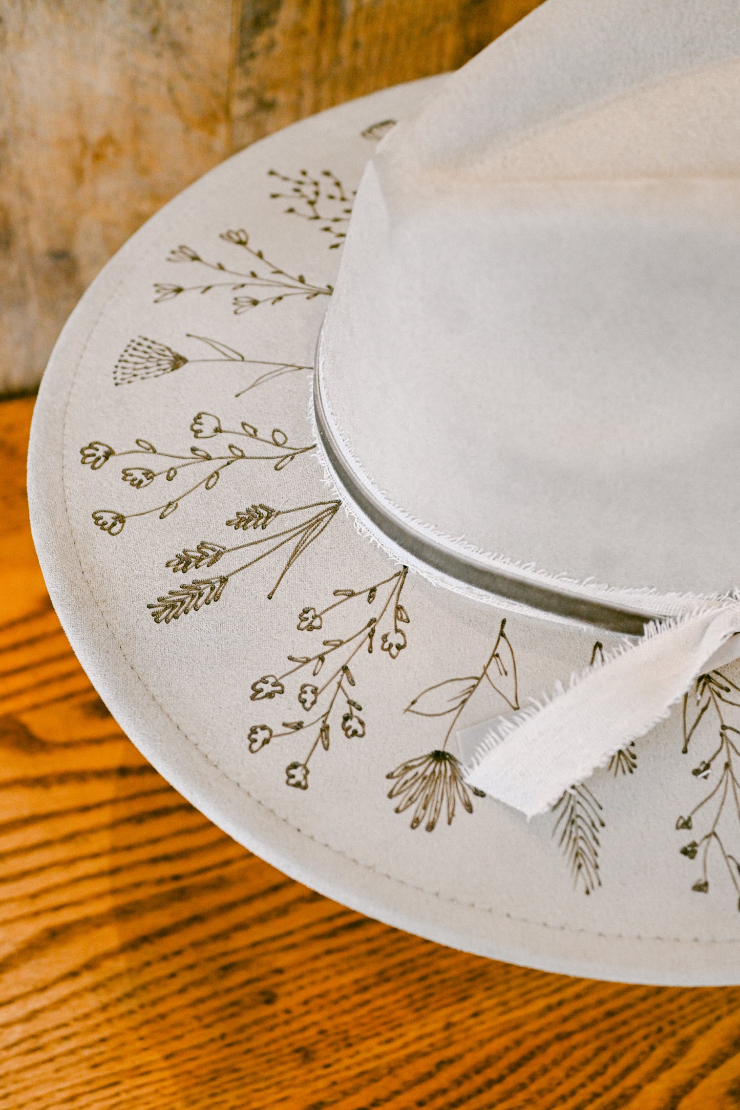 The Cheyenne - Hand-Burned Wildflower Hat
