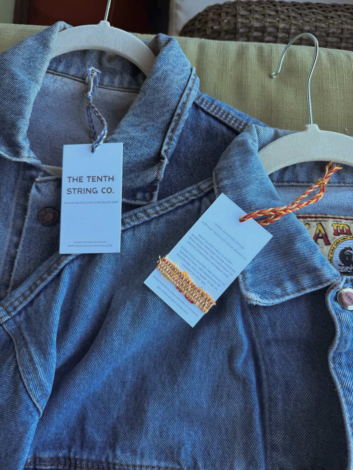 Upcycled Denim Jacket with Moroccan Textile