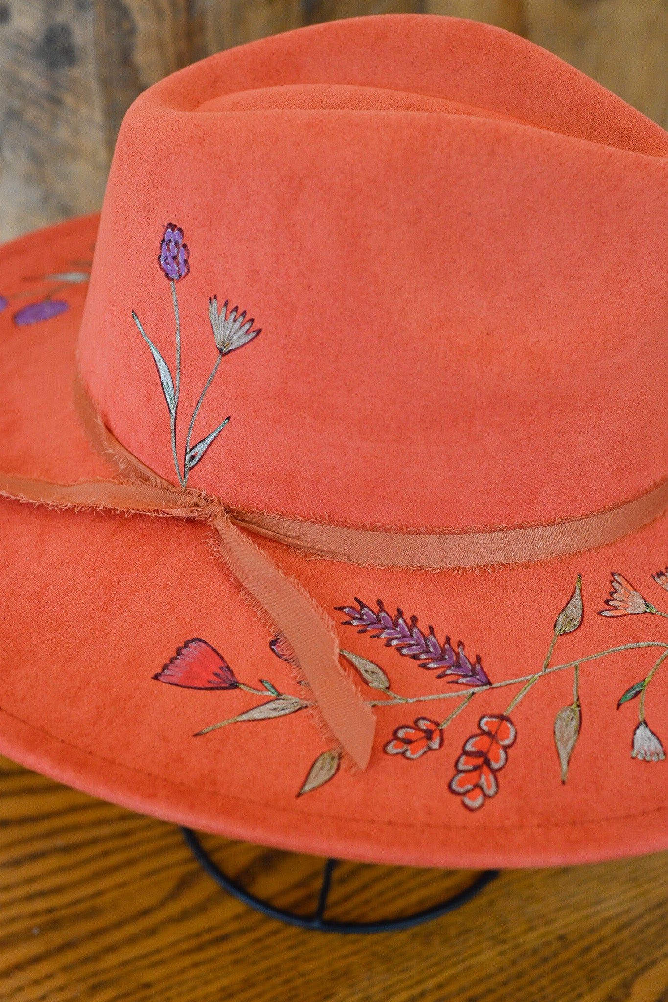 The Sienna - Hand-Burned and Hand-Painted Wildflower Hat
