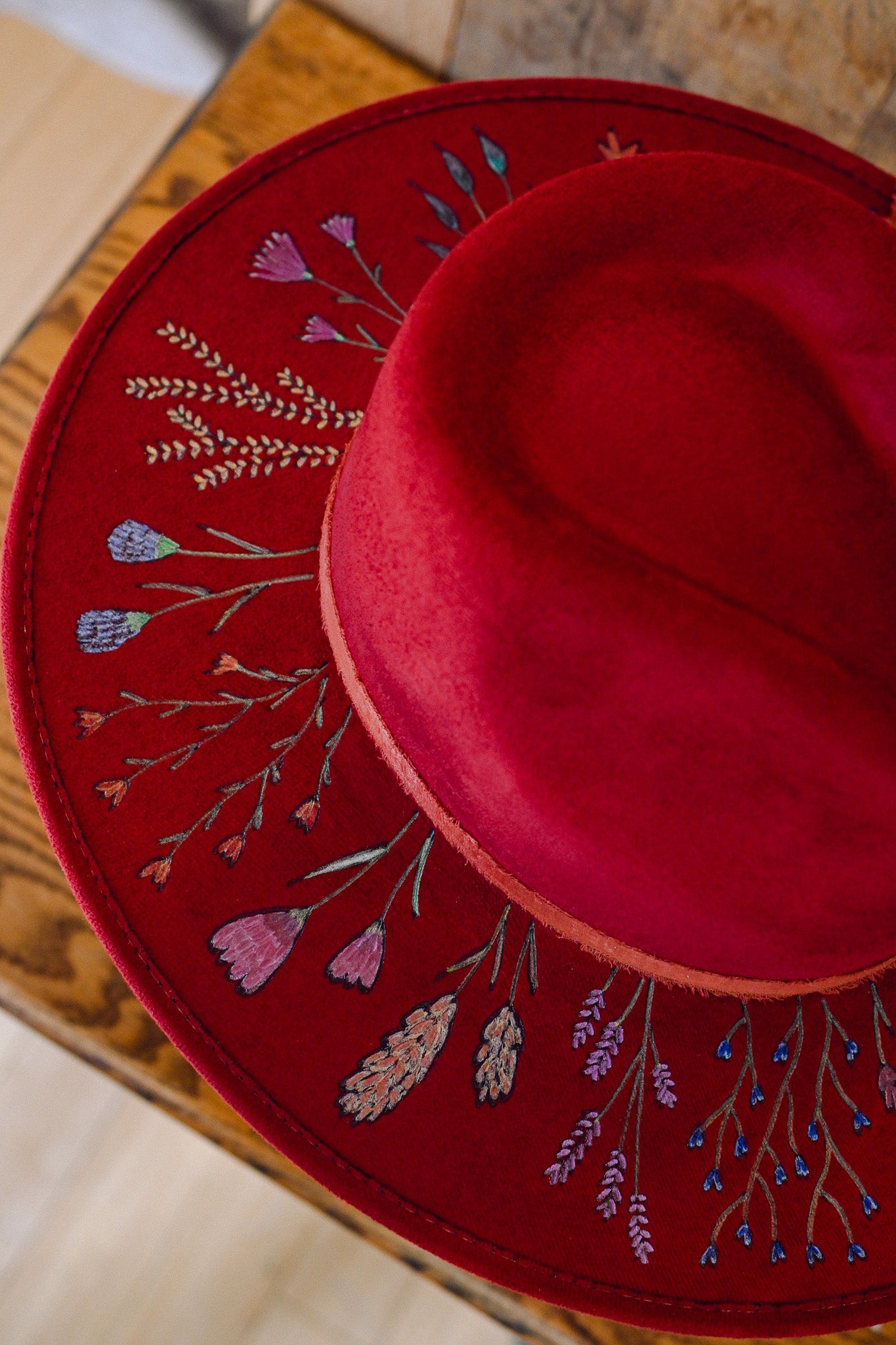 The Isabelle - Hand-Burned and Hand-Painted Custom Hat