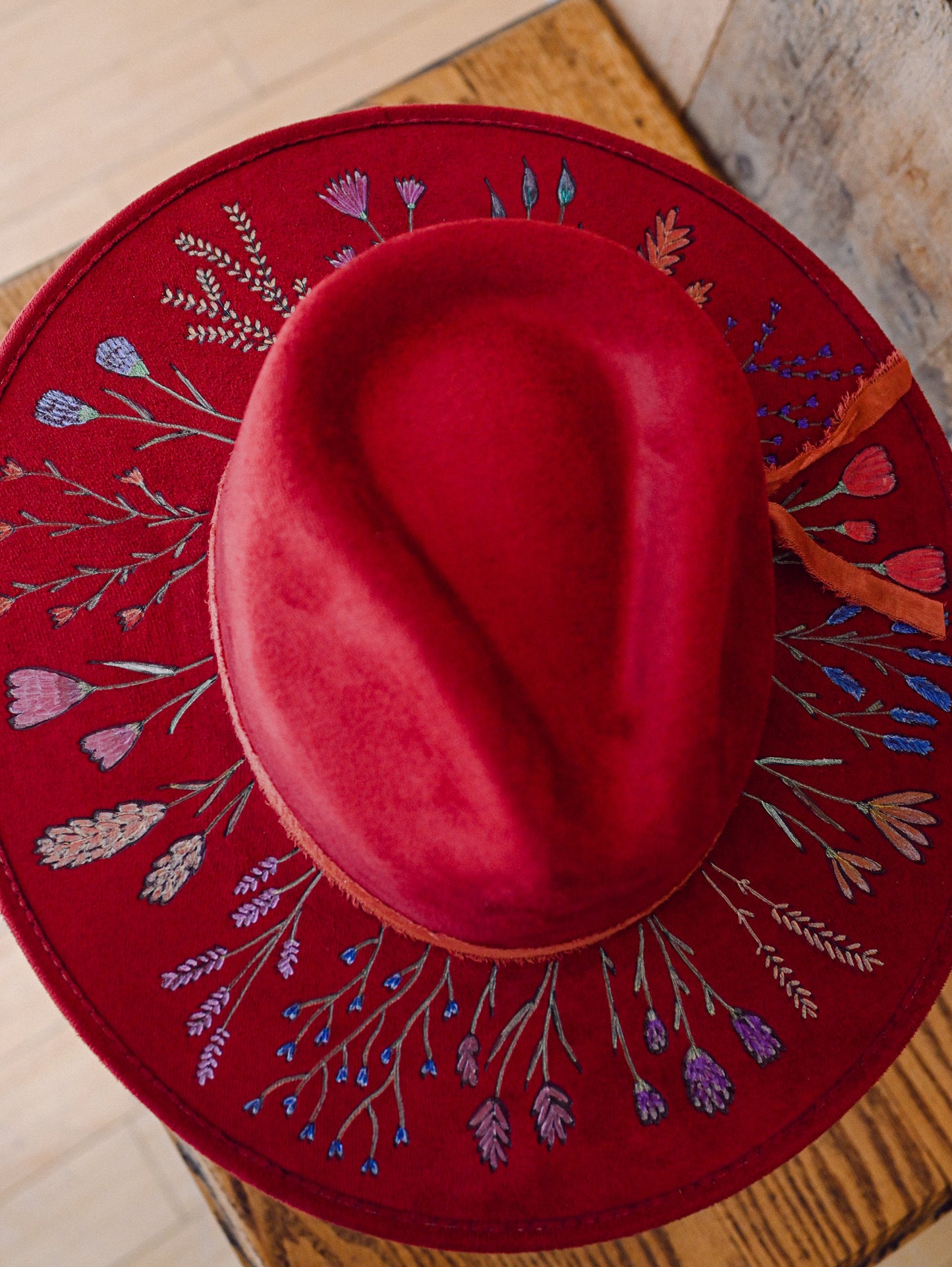 The Isabelle - Hand-Burned and Hand-Painted Custom Hat