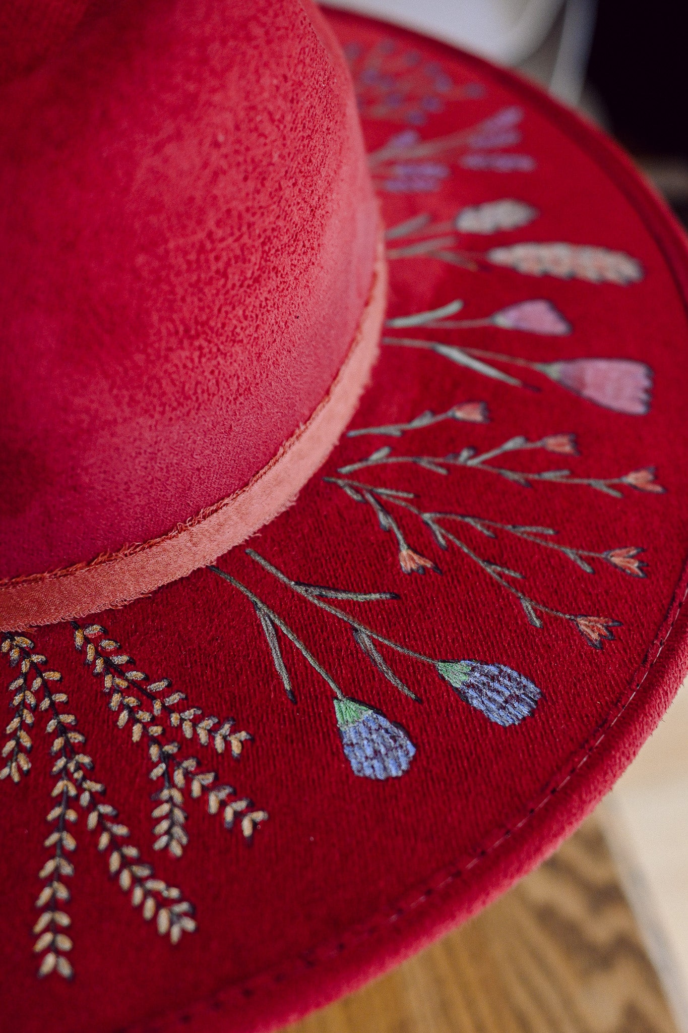 The Isabelle - Hand-Burned and Hand-Painted Custom Hat