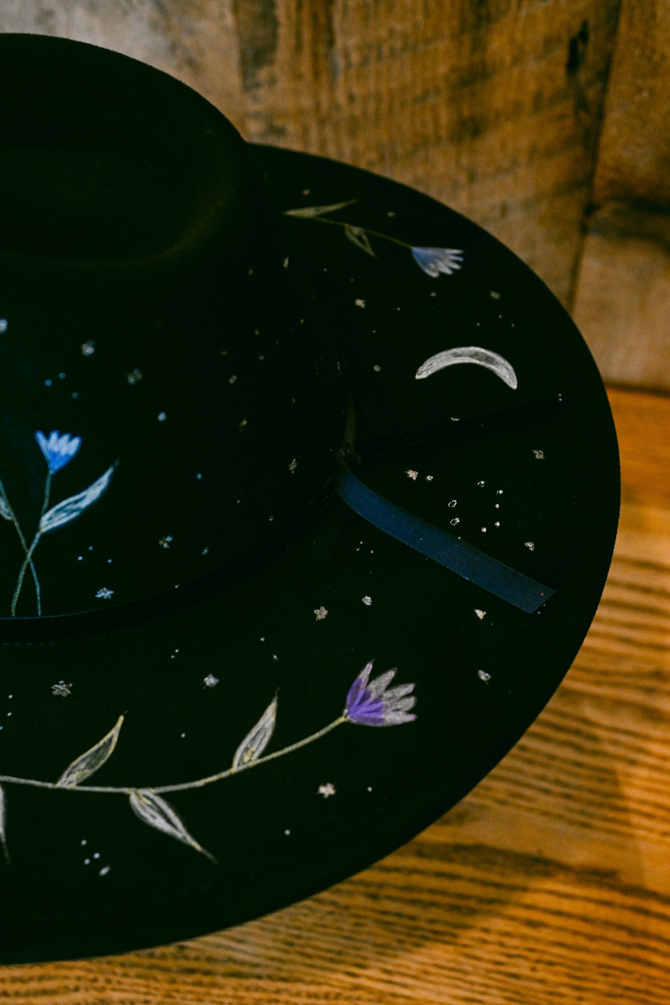 The Seren - Hand-Burned and Hand-Painted Wildflower Hat