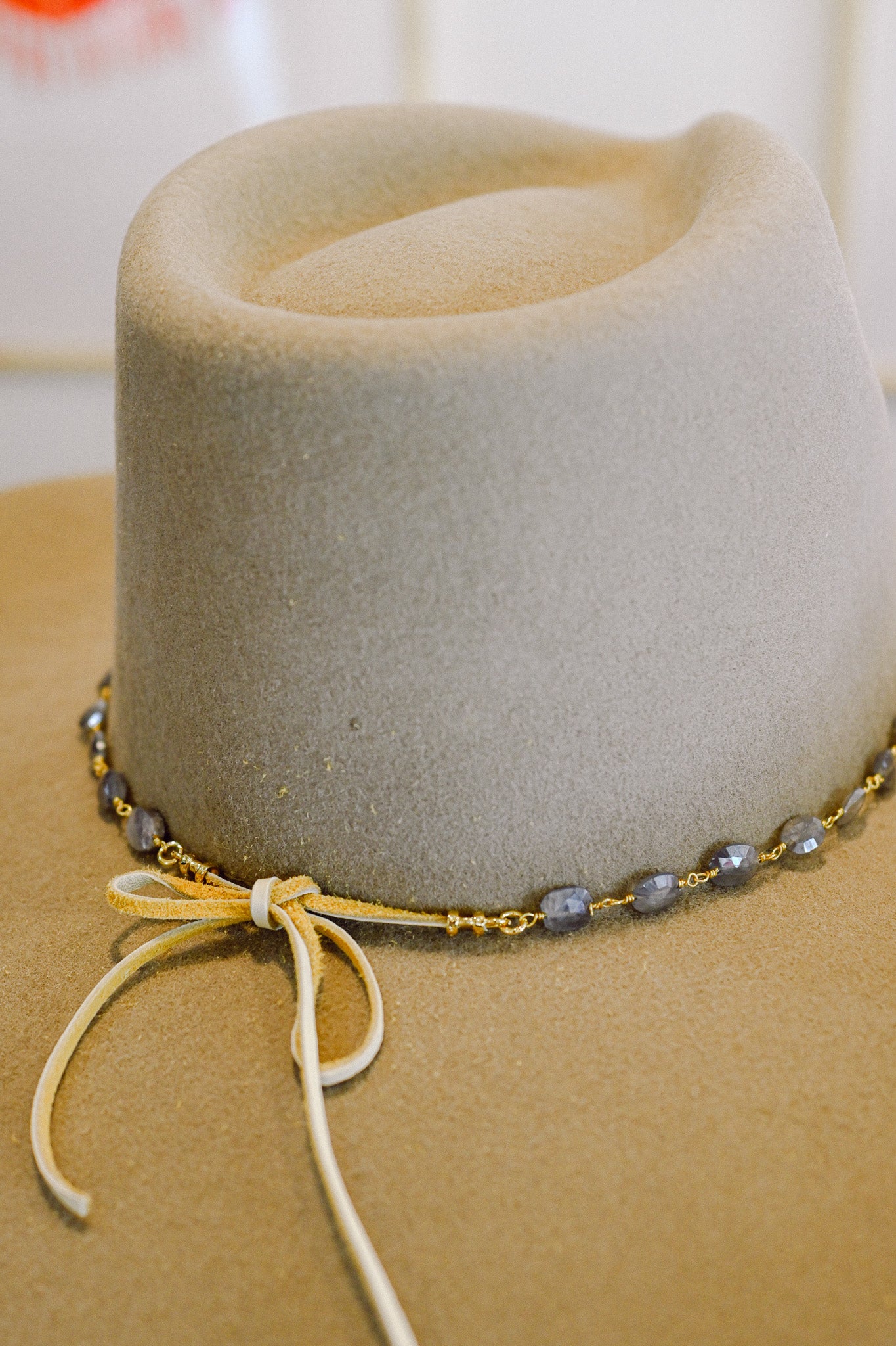 Moonstone Faceted Oval Gold Chain Hat Band