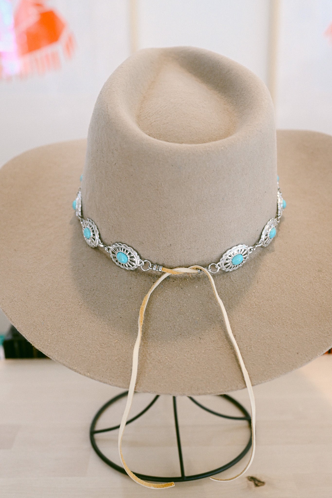 Concho Turquoise Chain Hat Band