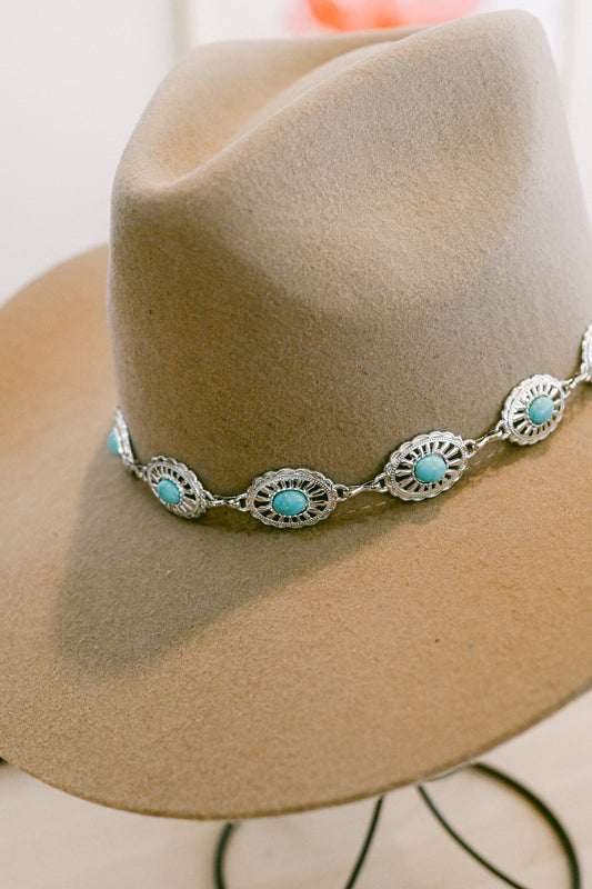 Concho Turquoise Chain Hat Band