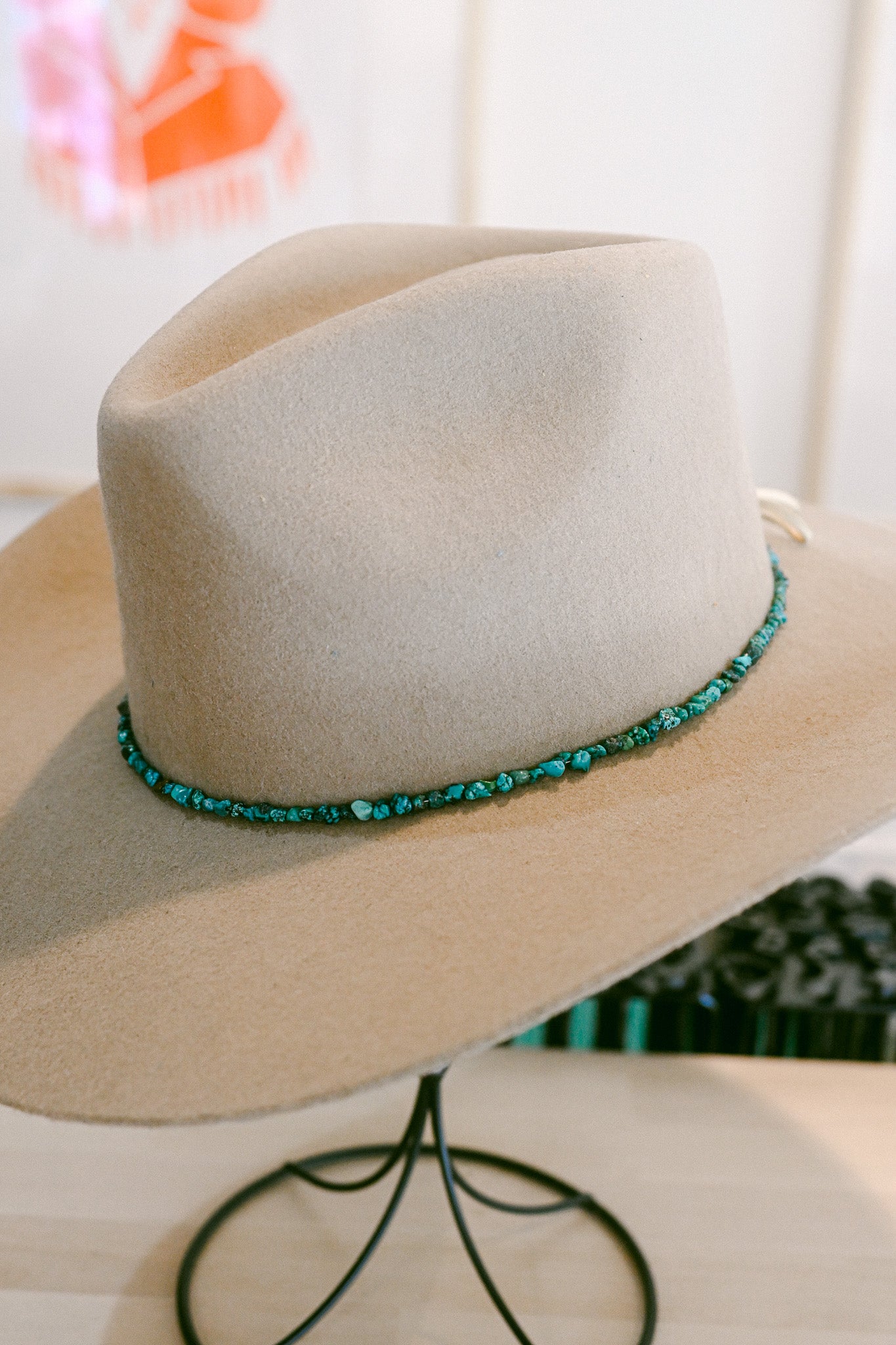Turquoise Chip Gemstone Hat Band