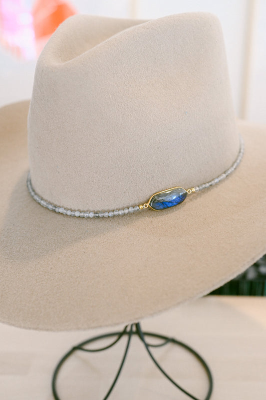 Labradorite Bezel and Beaded Hat Band