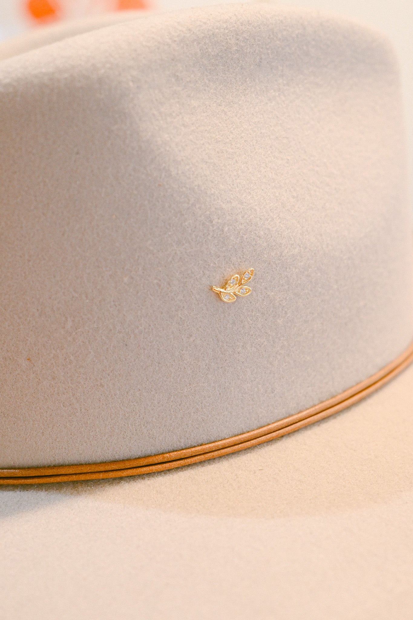 Crystal Leaf Hat Charm