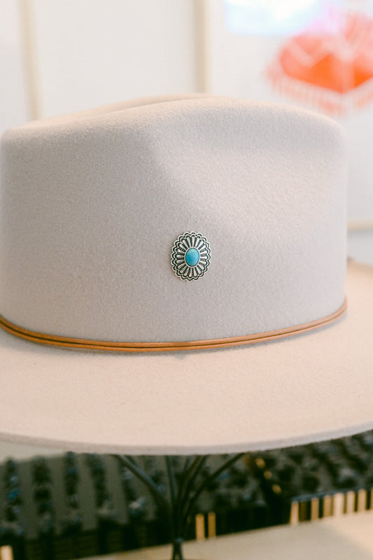 Turquoise Concho Hat Pin