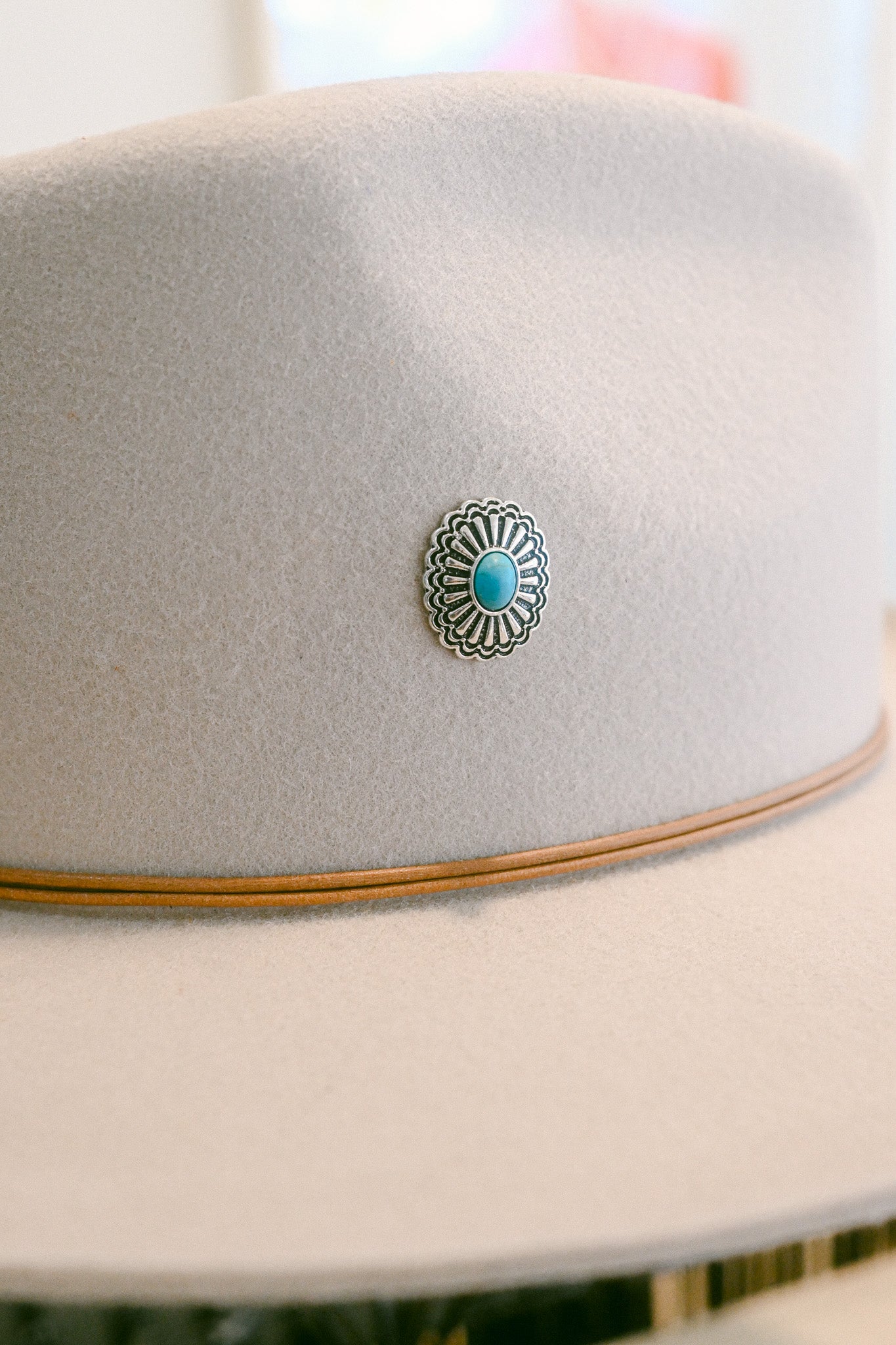 Turquoise Concho Hat Pin