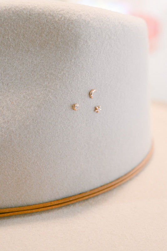 Tiny Moon and Stars Hat Charms - Set of 3