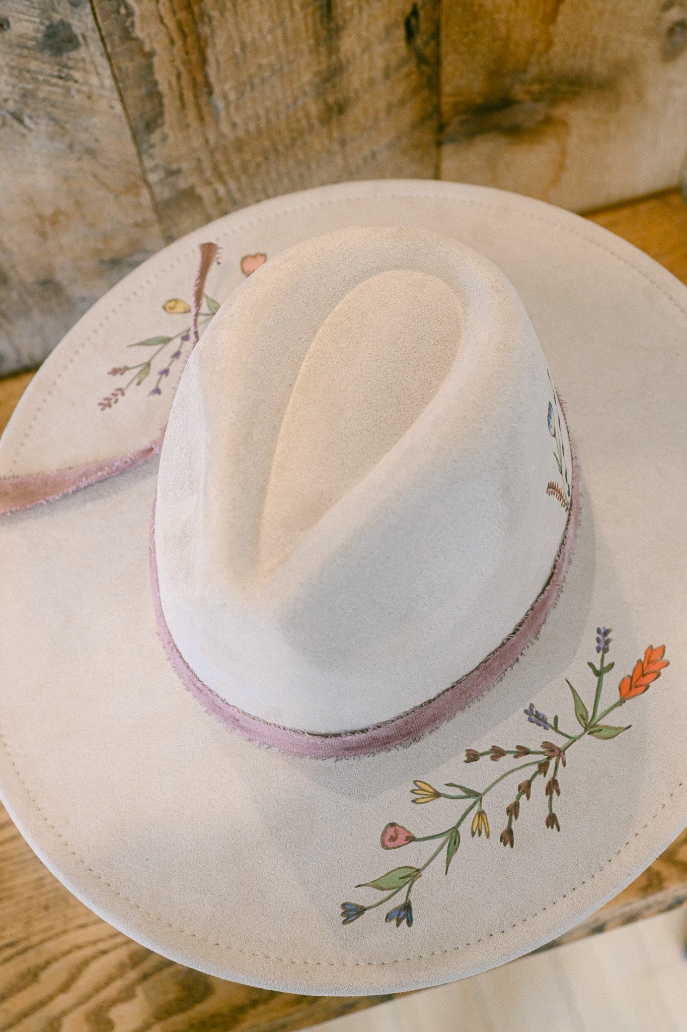 The Margot - Hand-Burned and Hand-Painted Wildflower Hat